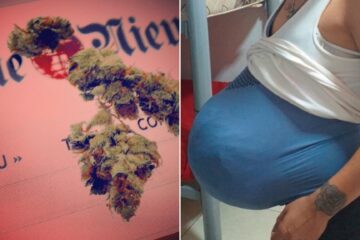 'Hoogzwangere' vrouw met gigantische buik blijkt drugssmokkelaar met pakketten wiet