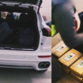VIDEO: Sporttassen vol met honderden kilo's blokken cocaïne in Porsche Cayenne