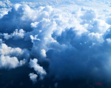 aerial photo of fluffy clouds